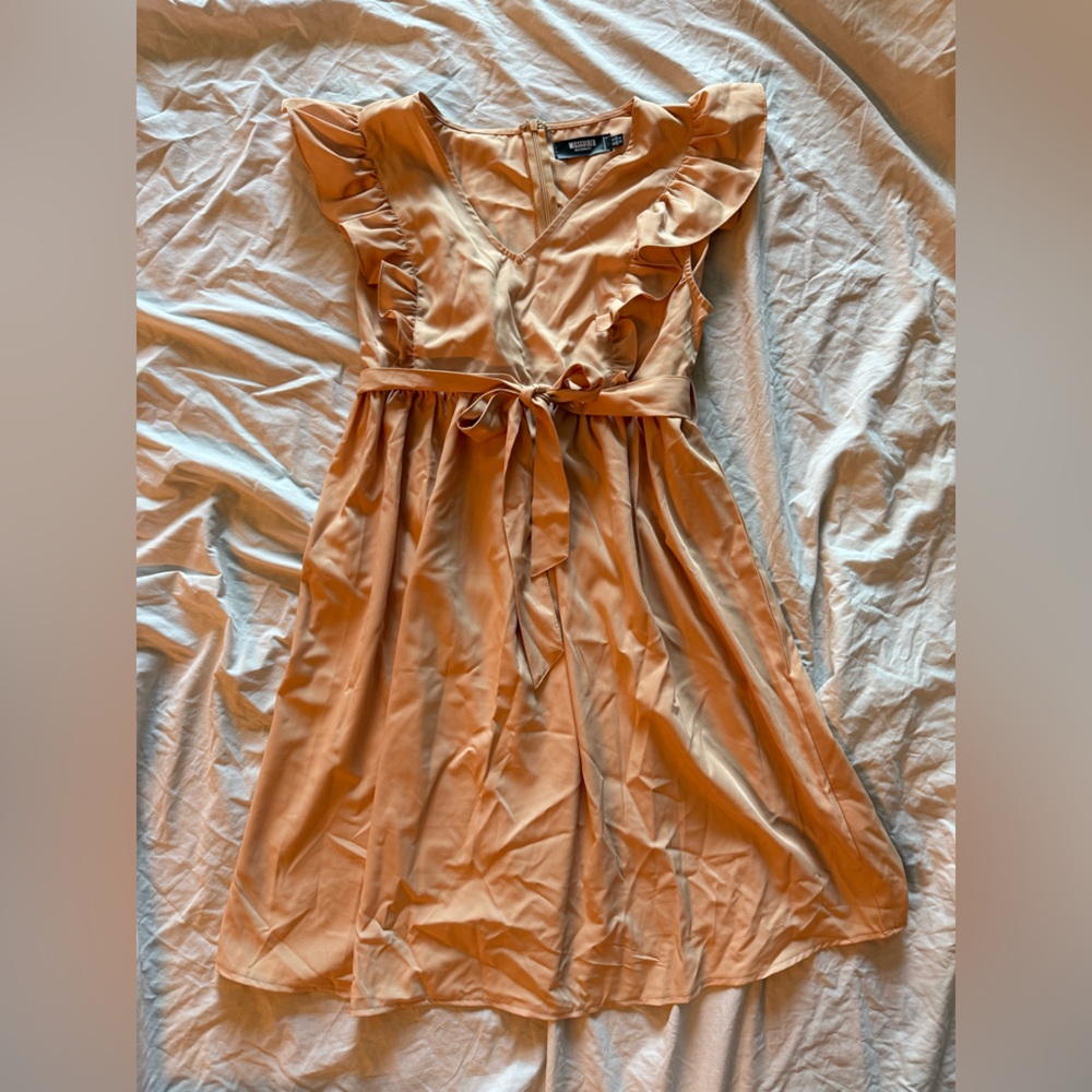 Maternity Elegant Peach Wrap Dress